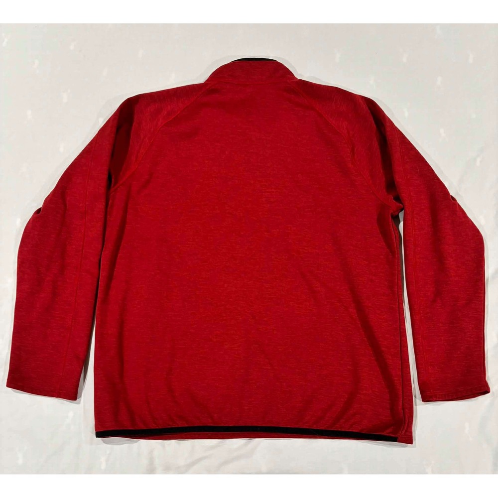 The North‎ Face Mens XL Red Heathered Quarter Zip Fleece Pullover Chest Pocket - Picture 10 of 10